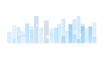 Bar chart modern analysis design with data lines