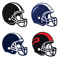 Fototapeta premium American football helmet silhouette Vector illustration