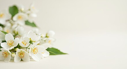 Obraz premium Elegant jasmine blossoms against a soft background creating a delicate floral arrangement
