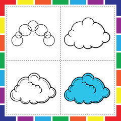 Sun Moon Stars Cloud Rainbow Vector Set, Sky Elements Collection Sun Moon Stars Cloud Rainbow, Sun Moon Stars Cloud Rainbow Illustration Pack