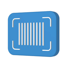 3D icon of a barcode being scanned