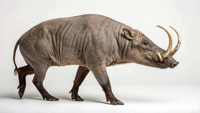 Babirusa on studio background
