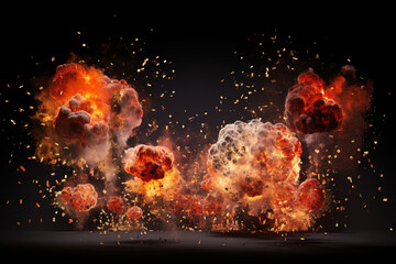Obraz premium Explosions Isolated On Transparent Background
