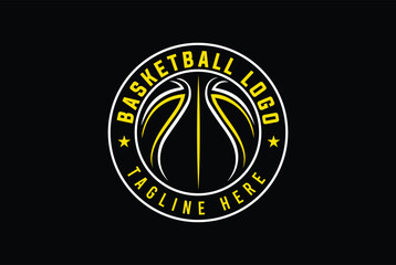 basketball creative sport logo. basketball vector perfect for sportswear, basketball club t-shirt design, or basketball league