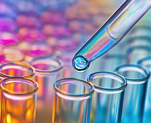 Pipette and Test Tubes: A Vibrant, Colorful Scientific Study
