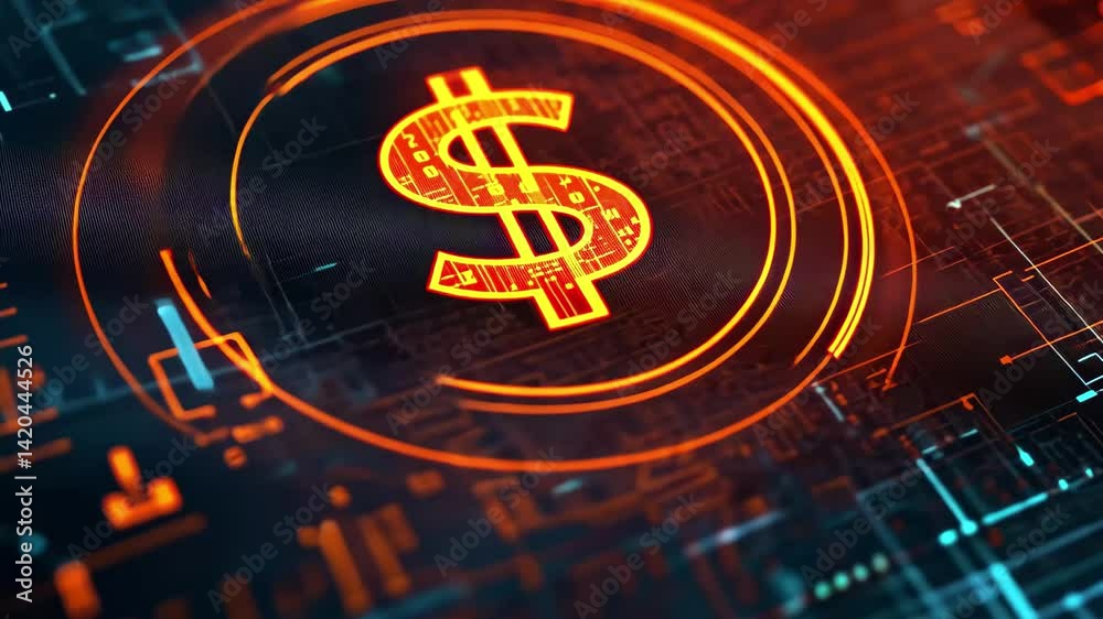 Poster data processing and visualizations featuring financial transaction diagrams over digital interface, 
