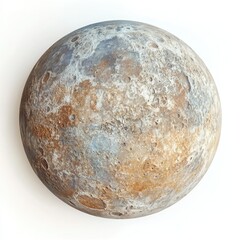 Fototapeta premium Close up view of a spherical celestial body with cratered surface details