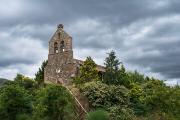 Naklejka premium church in the town of Riano in Spain in the Picos de Europa park in Cantabria
