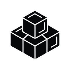 tofu cubes stencil icon silhouette vector illustration