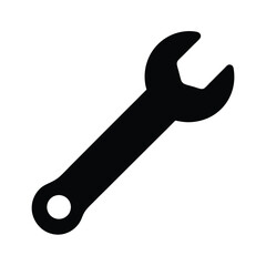 wrench icon silhouette vector illustration