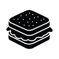 sandwich stencil icon silhouette vector illustration