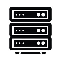 server rack icon silhouette vector illustration