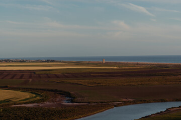 Landscape view of the fields carved by the sea. Conil de la Frontera