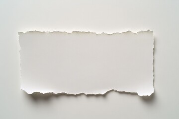 Blank torn rectangular white paper