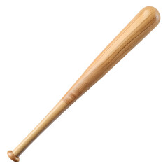 A wooden baseball bat on clean backdrop isolated on transparent background