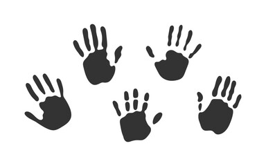 Silhouettes of hand prints. Hand print icons