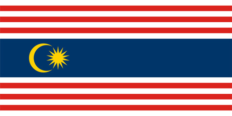 Obraz premium Vector image of the Federal Territory of Kuala Lumpur flag (Malaysia), accurately proportioned and colored.