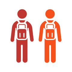Minimal Line Icon Showing Two People with Backpacks

 vector illustration