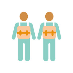 Minimal Line Icon Showing Two People with Backpacks

 vector illustration