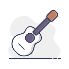 Classical acoustic guitar vector icon. Musical sign