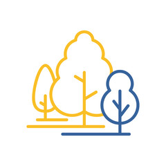 Deciduous forest vector icon. Nature sign