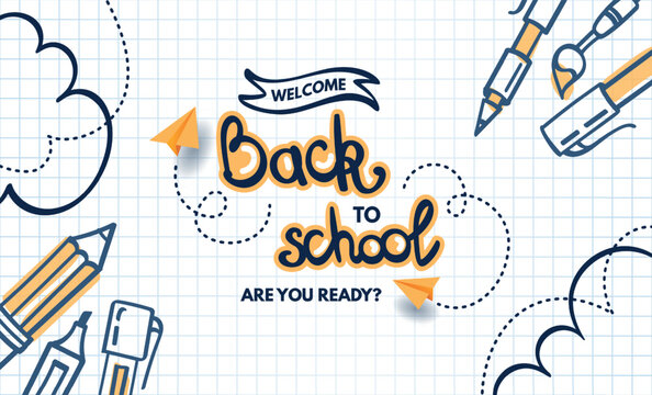 Back to school text vector design Welcome back to school