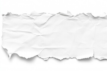 Crumpled torn paper strip against white background