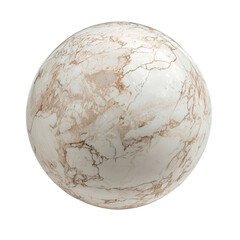 A beautifully crafted round marble sphere isolated against a clean transparent background showcasing its intricate patterns, Round Marble Sphere Isolated on transparent background