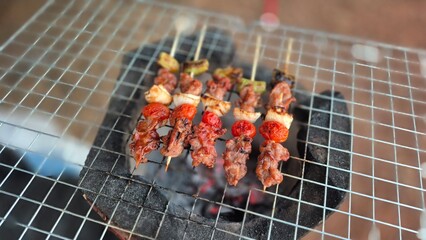 meat on the barbecue