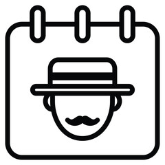 Fathers Day icon line vector illustration