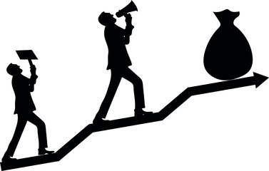 silhouette of a man with go to success