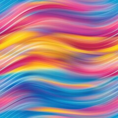 Fototapeta premium Seamless vibrant abstract background featuring flowing waves of colors including pink, orange, yellow, and blue, creating a dynamic and energetic feel.