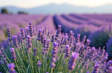 Obraz premium The lavender field is blooming, goof for backgtound, summer, perfume 