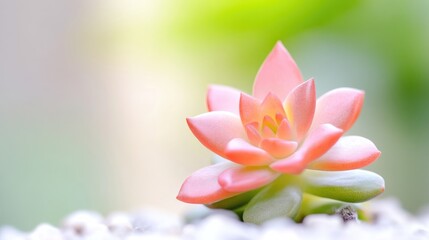 Fototapeta premium Delicate Pink Succulent in Soft Focus