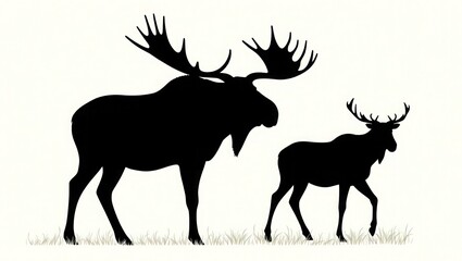silhouette of moose