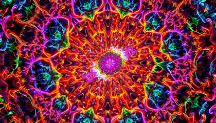 Fototapeta premium Vibrant Abstract Kaleidoscope Design With Colorful Swirls and Patterns