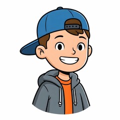 cartoon character male wearing hoodie and hat vector illustration