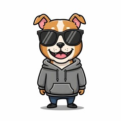 Obraz premium funny cartoon of a dog vector illustration