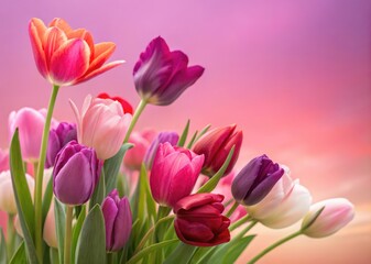 Fototapeta premium tulips in a garden