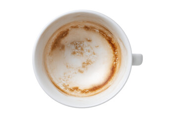 The Ghost of Coffee Past: An Empty Cup Reflecting Moments of Morning Rituals and Lingering Aromas on a Stark Black Canvas
