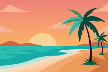 Fototapeta premium palm tree on the beach