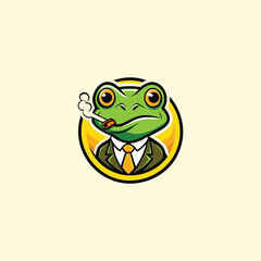 Smoking Tabacco Frog Logo