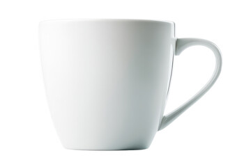 Obraz premium Porcelain Perfection: A Classic White Coffee Mug on a Clean Black Backdrop, Ready for Your Favorite Hot Beverage or Creative Design.