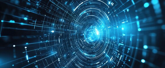 Obraz premium Futuristic digital tunnel