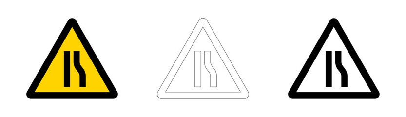 Right Lane Ends in vector format