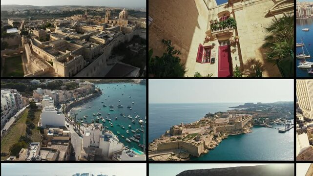 Mediterranean Vibes and Island Spirit of Malta captured in a cinematic collage of Maltas architecture, coastlines and heritage. A dynamic visual journey through iconic landscapes and cities.