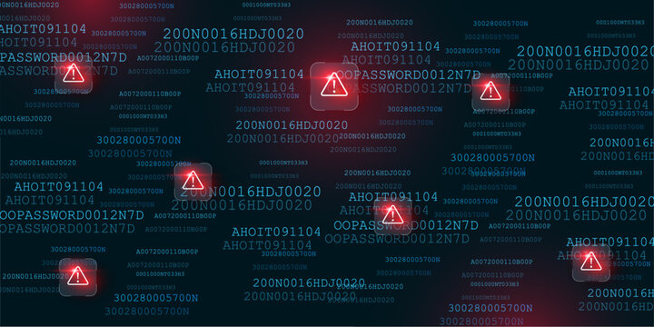 alert scam fraud, security, password , hacking protection form danger scammer