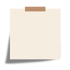 Realistic Sticky Note PNG with Tape and Shadow