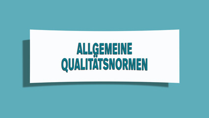 Allgemeine Qualitaetsnormen (General quality standards) - A card isolated on light green background.
