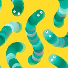 Kids seamless caterpillar cute pattern for fabrics and textiles and packaging and linens and wrapping paper